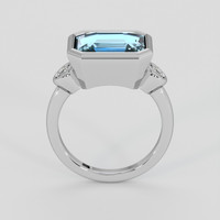 5.04 Ct. Blue Aquamarine Ring, 14K White Gold 3