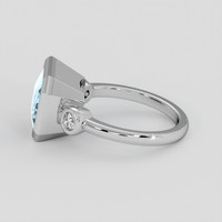 5.04 Ct. Blue Aquamarine Ring, 14K White Gold 4