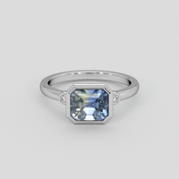 3.07 Ct. Bi Color Sapphire Ring, 14K White Gold 1