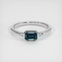 0.91 Ct. Sapphire Ring, 14K White Gold 1