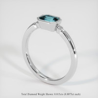 0.91 Ct. Sapphire Ring, 14K White Gold 2