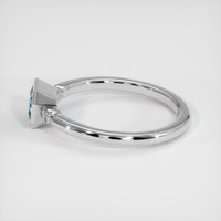 0.91 Ct. Greenish Blue Sapphire Ring, 14K White Gold 4
