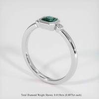 0.64 Ct. Green Sapphire Ring, 14K White Gold 2