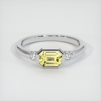 1.16 Ct. Yellow Sapphire Ring, 14K White Gold 1