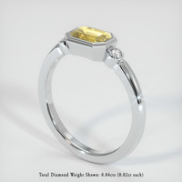 1.16 Ct. Yellow Sapphire Ring, 14K White Gold 2