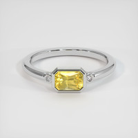 1.29 Ct. Yellow Sapphire Ring, 14K White Gold 1