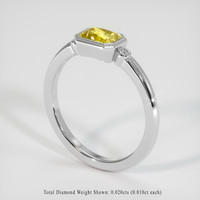 1.29 Ct. Yellow Sapphire Ring, 14K White Gold 2