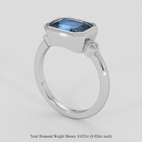 3.01 Ct. Greenish Blue Sapphire Ring, 18K White Gold 2