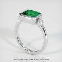 2.47 Ct. Emerald Ring, 18K White Gold 2