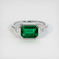 1.93 Ct. Emerald Ring, 18K White Gold 1