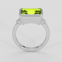 4.86 Ct. Yellowish Green Peridot Ring, 18K White Gold 3