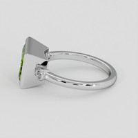 3.21 Ct. Yellowish Green Peridot Ring, 18K White Gold 4