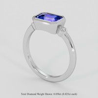 2.13 Ct. Violetish Blue Tanzanite Ring, 18K White Gold 2