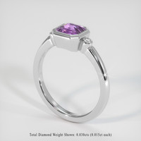 1.41 Ct. Purplish Pink Sapphire Ring, 18K White Gold 2