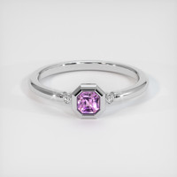 0.42 Ct. Purple Sapphire Ring, 18K White Gold 1