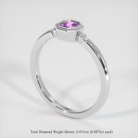 0.42 Ct. Purple Sapphire Ring, 18K White Gold 2