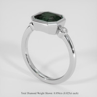 2.14 Ct. Bluish Green Sapphire Ring, 18K White Gold 2