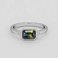 1.24 Ct. Bi Color Sapphire Ring, 18K White Gold 1