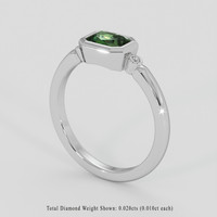 0.99 Ct. Yellowish Green Sapphire Ring, 18K White Gold 2