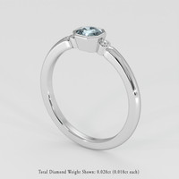 0.53 Ct. Bluish Grey Sapphire Ring, 18K White Gold 2
