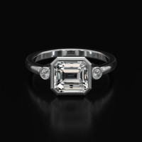 2.52 Ct. White Sapphire Ring, 18K White Gold 1