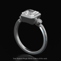 2.52 Ct. White Sapphire Ring, 18K White Gold 2