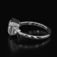 2.52 Ct. White Sapphire Ring, 18K White Gold 4