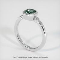 1.75 Ct. Bluish Green Sapphire Ring, 18K White Gold 2
