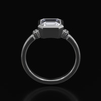 1.59 Ct. White Sapphire Ring, 18K White Gold 3