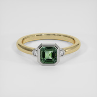 0.87 Ct. Bluish Green Sapphire Ring, 14K White & Yellow 1