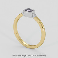 0.80 Ct. Purple Sapphire Ring, 14K White & Yellow 2