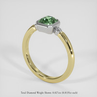 1.29 Ct. Green Sapphire Ring, 18K White & Yellow 2