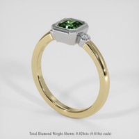 0.87 Ct. Bluish Green Sapphire Ring, 18K White & Yellow 2