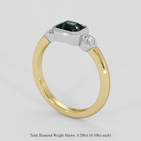 1.18 Ct. Bi Color Sapphire Ring, 18K White & Yellow 2