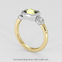 2.60 Ct. Yellowish Green Sapphire Ring, 18K White & Yellow 2