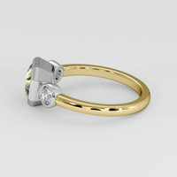 2.60 Ct. Yellowish Green Sapphire Ring, 18K White & Yellow 4