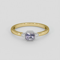 0.80 Ct. Purple Sapphire Ring, 18K White & Yellow 1