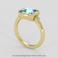 2.32 Ct. Blue Aquamarine Ring, 10K Yellow Gold 2