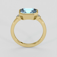 2.32 Ct. Blue Aquamarine Ring, 10K Yellow Gold 3