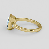 2.32 Ct. Blue Aquamarine Ring, 10K Yellow Gold 4