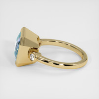 5.04 Ct. Blue Aquamarine Ring, 10K Yellow Gold 4