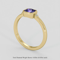 0.92 Ct. Bluish Purple Sapphire Ring, 10K Yellow Gold 2