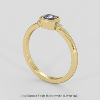 0.80 Ct. Purple Sapphire Ring, 10K Yellow Gold 2