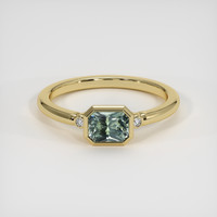1.15 Ct. Green Sapphire Ring, 10K Yellow Gold 1