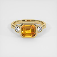 2.53 Ct. Yellowish Orange Sapphire Ring, 10K Yellow Gold 1