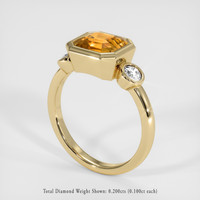 2.53 Ct. Yellowish Orange Sapphire Ring, 10K Yellow Gold 2