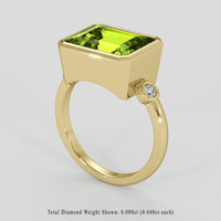 4.86 Ct. Yellowish Green Peridot Ring, 14K Yellow Gold 2