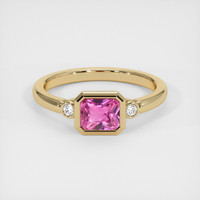 1.23 Ct. Pink Sapphire Ring, 14K Yellow Gold 1