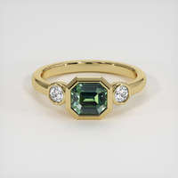 1.55 Ct. Green Sapphire Ring, 14K Yellow Gold 1