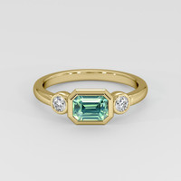 1.66 Ct. Bluish Green Sapphire Ring, 14K Yellow Gold 1